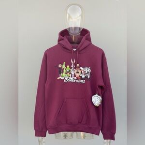 Looney Tunes Hoodie S/M (Fits Loose) | Bugs Bunny Daffy Taz | Cartoon Sweatshirt